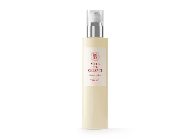 Anima Libera, a body lotion for man. Online on Note del Chianti's website